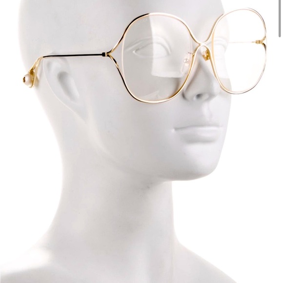 Gucci Accessories - Gucci Gold Wireframe Oversized Round Glasses